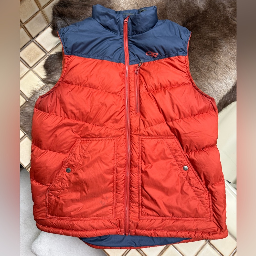 Outdoor Research Orange and Navy Insulated Vest